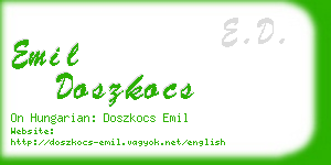 emil doszkocs business card